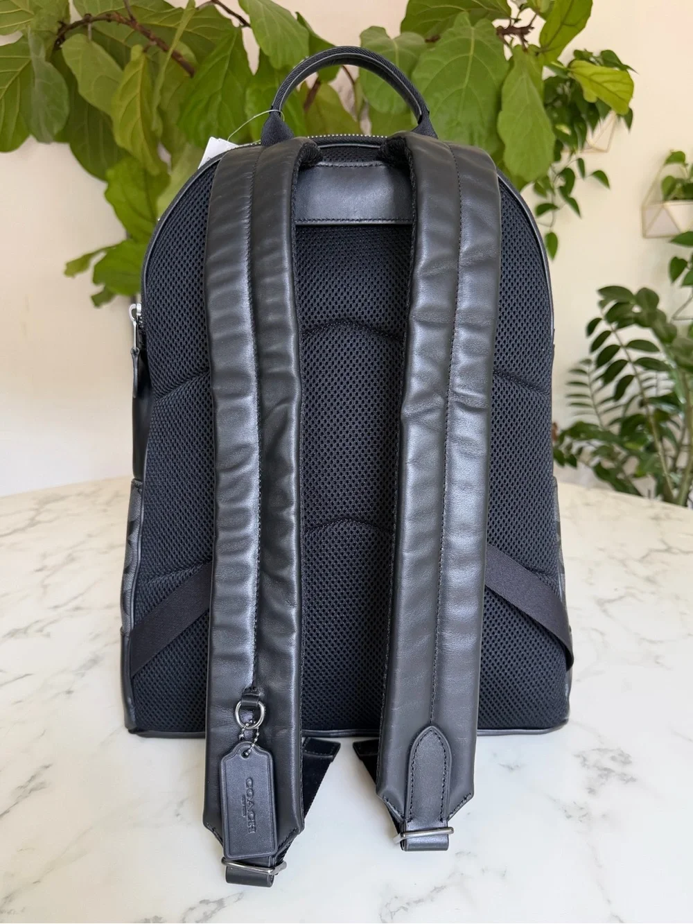 NWT Coach West Backpack In Signature Canvas & Leather Charcoal / Black 2736